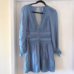 Free People Baby blue Cutout dress